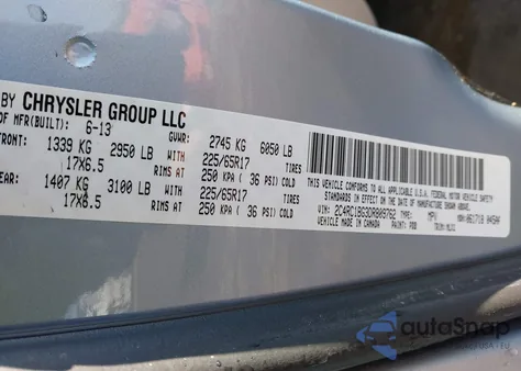 2013 Chrysler Town & Country Touring from USA, damaged, VIN 2C4RC1BG3DR809762